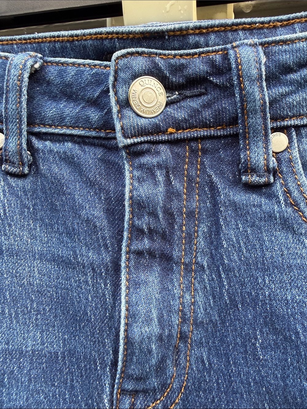 Quince | Bella Stretch Patch Pocket Denim Wide Leg Blue Jeans size 25 - Picture 2 of 6